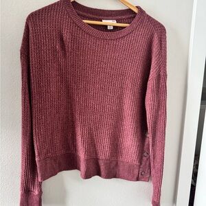 SO Red Crew Neck Ribbed Knit Sweater